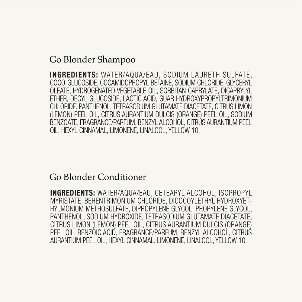 John Frieda Go Blonder ingredient highlight shows citrus and chamomile for refreshing hair
