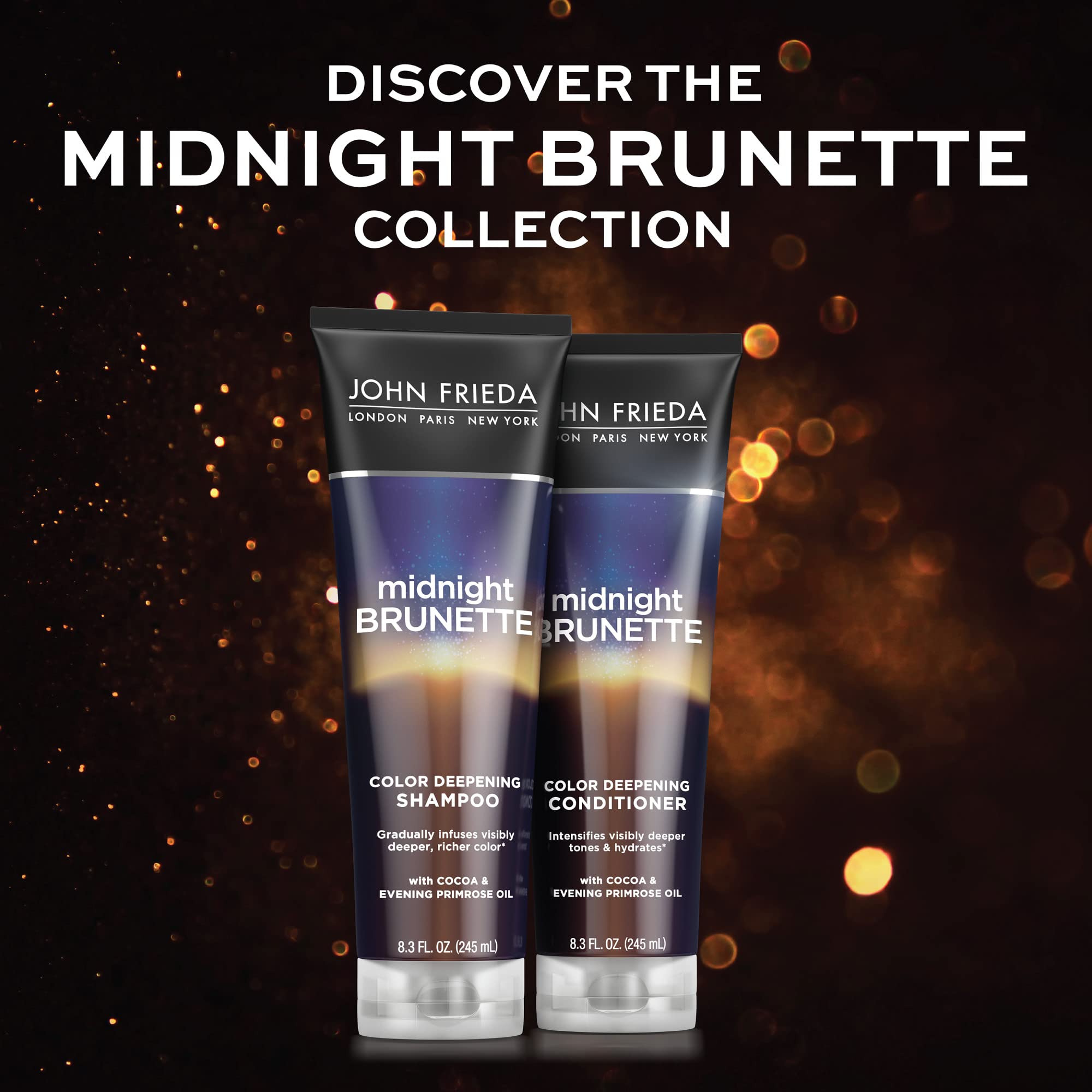 John Frieda Midnight Brunette: adecuado para cabello natural o teñido, intensifica el color.