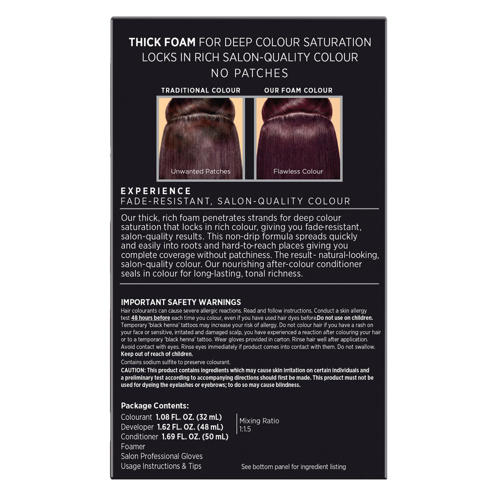 Anti-fade formula preserves rich brunette tones with John Frieda Foam Colour.