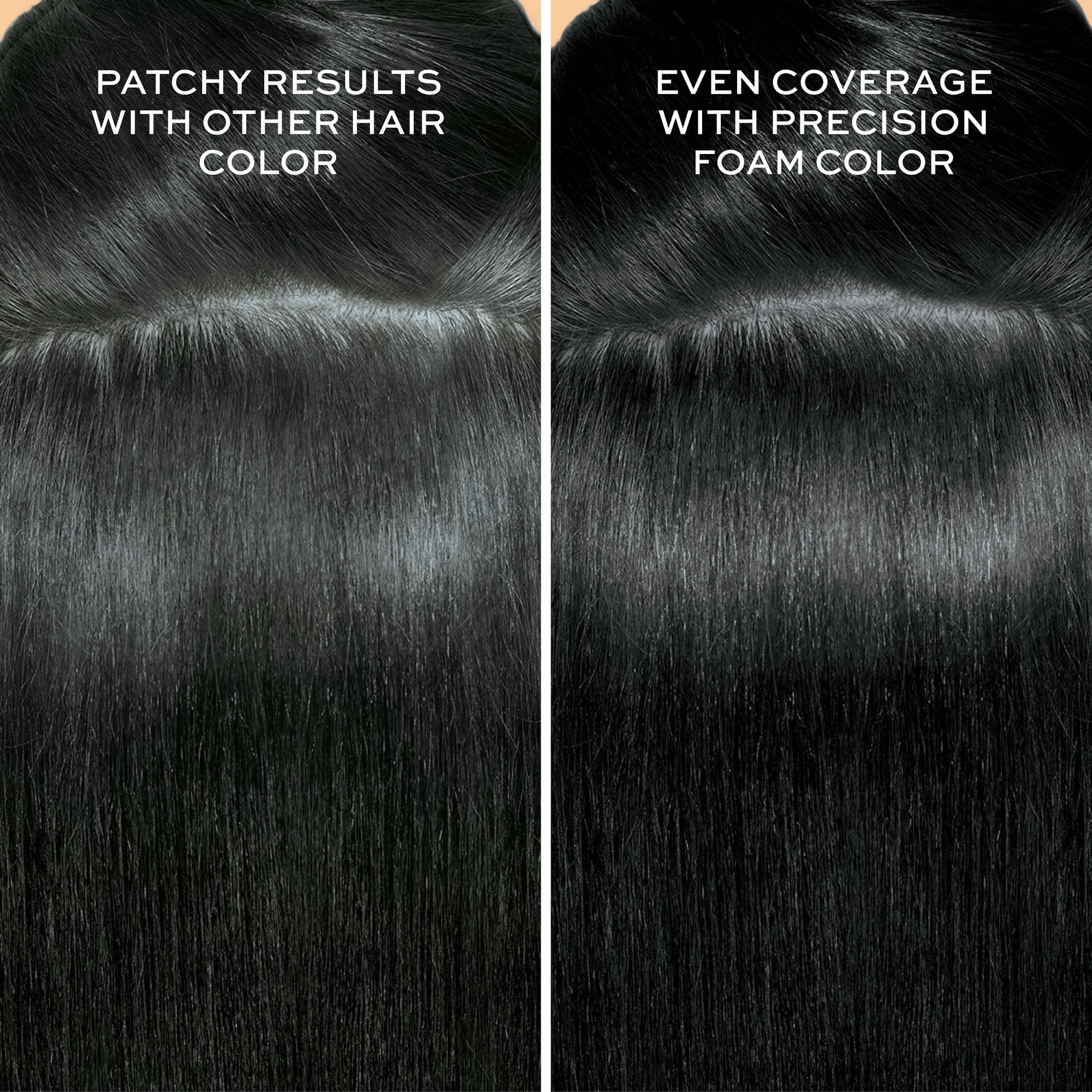 John Frieda Precision Foam Color 2A cool black shade with ash tones.