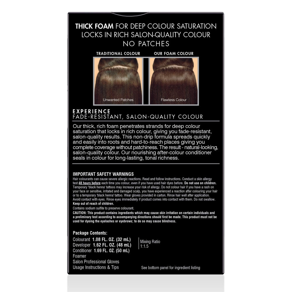 John Frieda Precision Foam Color foamer applicator delivering even saturation.