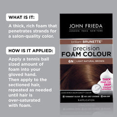John Frieda Precision Foam Color foam texture ready for mess-free application.