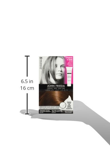 John Frieda Precision Foam Color 6N natural light brown shade swatch.