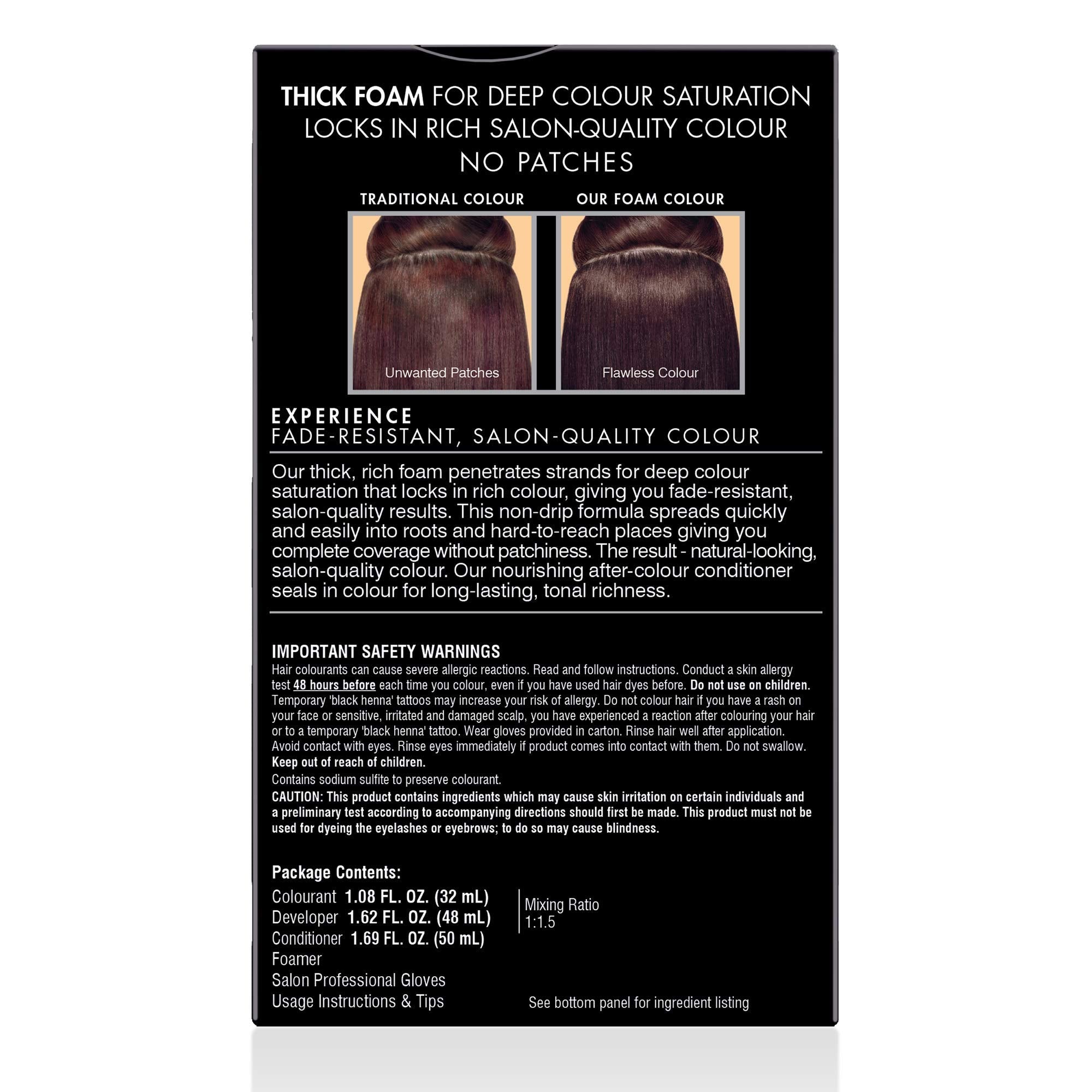 John Frieda Precision Foam Colour 4R instruction card guides easy use
