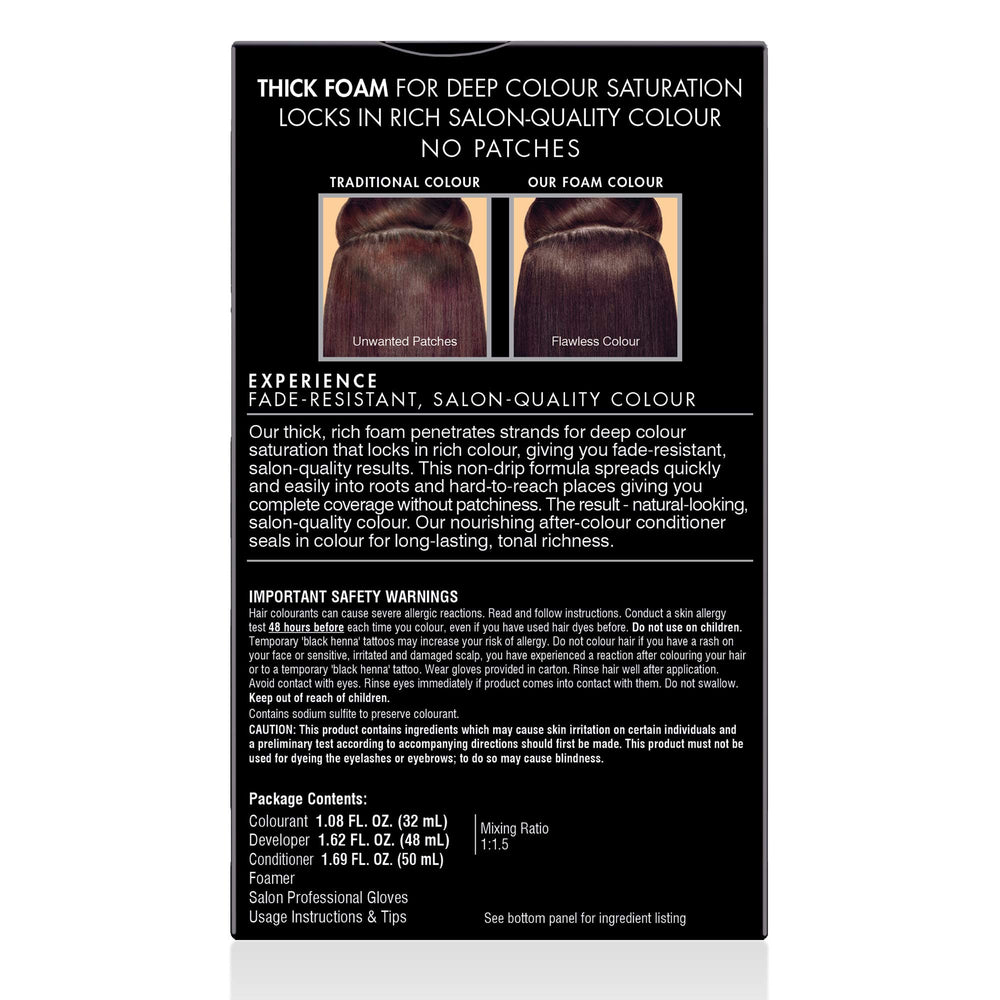 John Frieda Precision Foam Colour 4R instruction card guides easy use