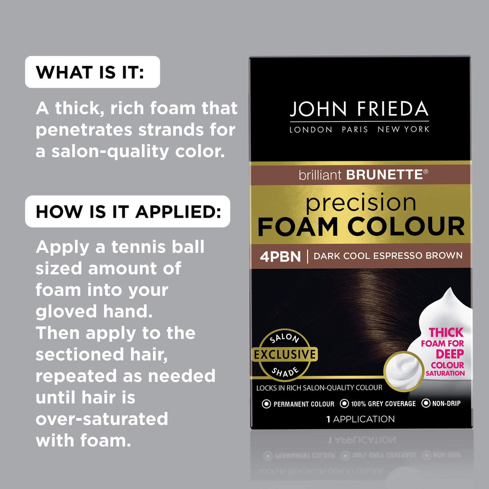 John Frieda Precision Foam Colour colourant tube ready for quick, easy coverage
