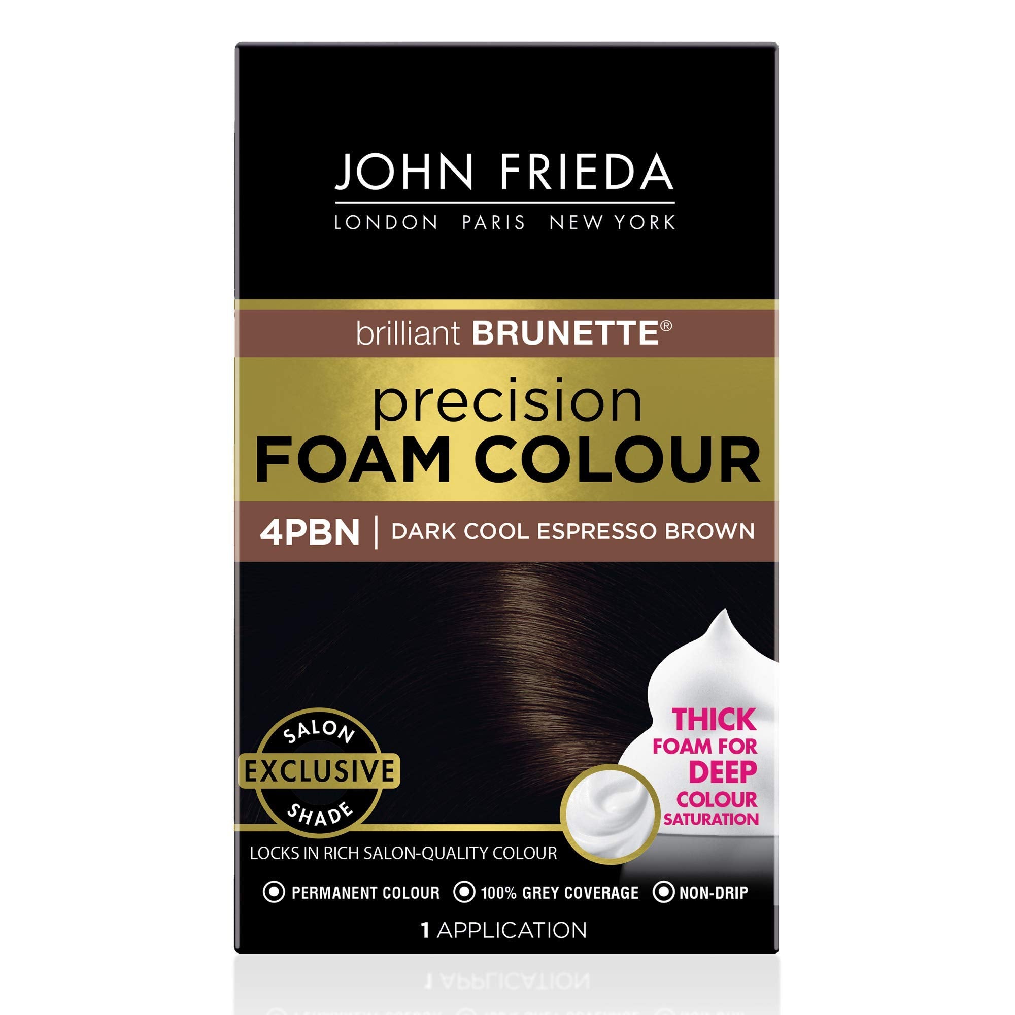 John Frieda Precision Foam Colour dark cool espresso brown foam bottle for rich coverage