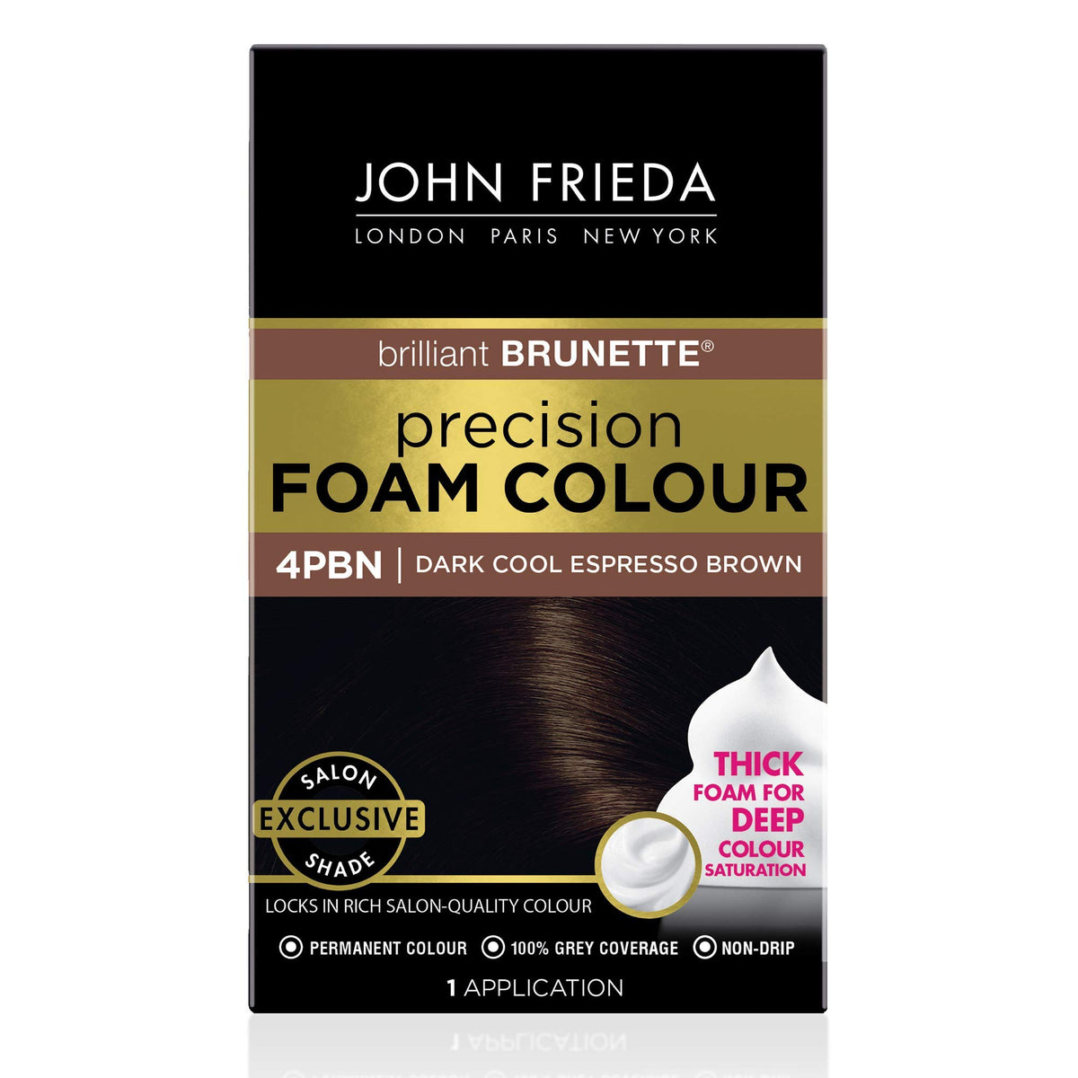 John Frieda Precision Foam Colour dark cool espresso brown foam bottle for rich coverage