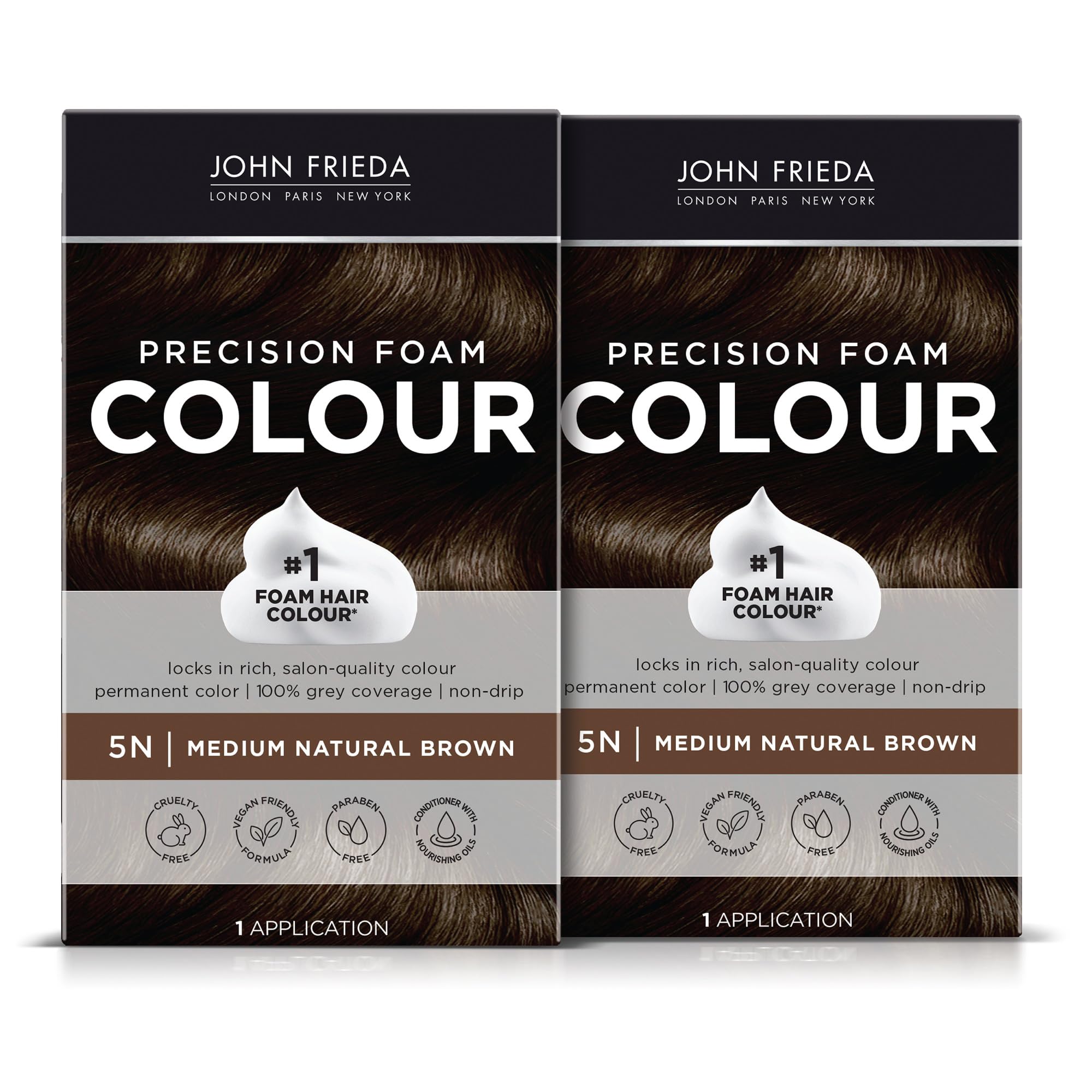 John Frieda Precision Foam Colour kit front view for easy home coloring