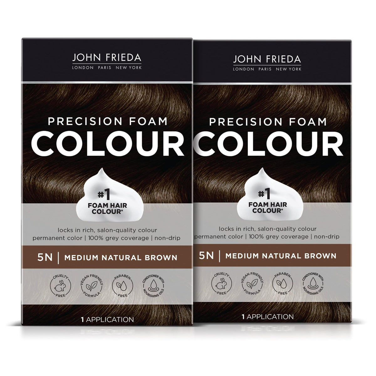 John Frieda Precision Foam Colour kit front view for easy home coloring
