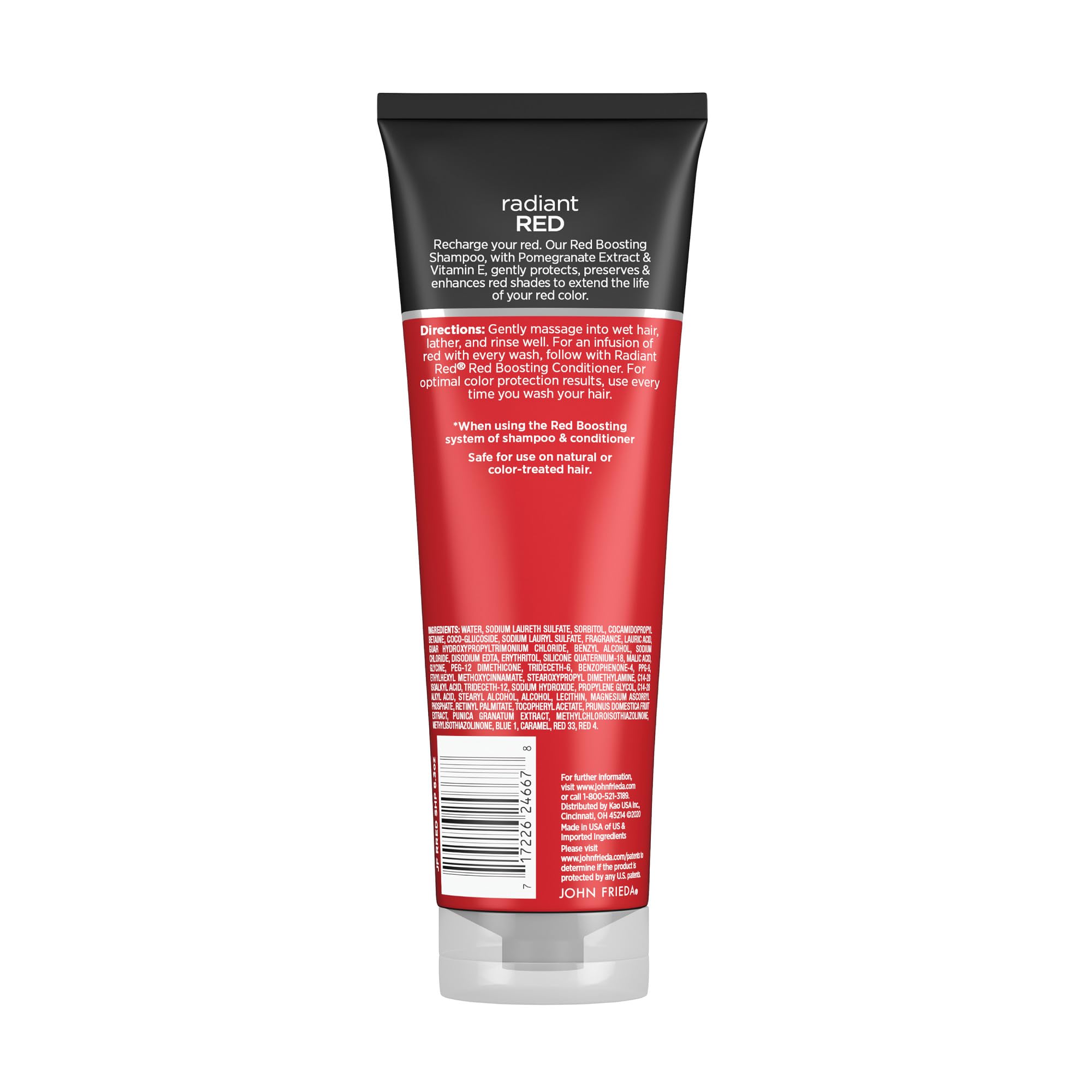Cabello rojo saludable tras usar Radiant Red.