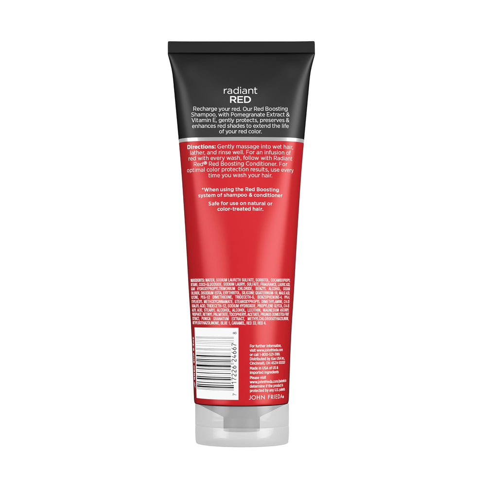 Cabello rojo saludable tras usar Radiant Red.