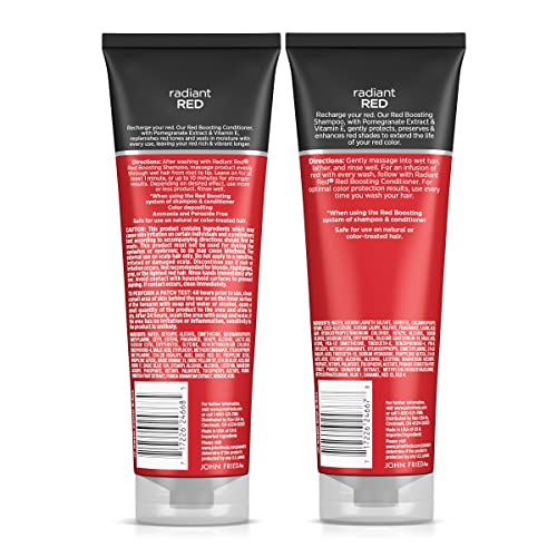 John Frieda Radiant Red final look showcases bold red tones and shine