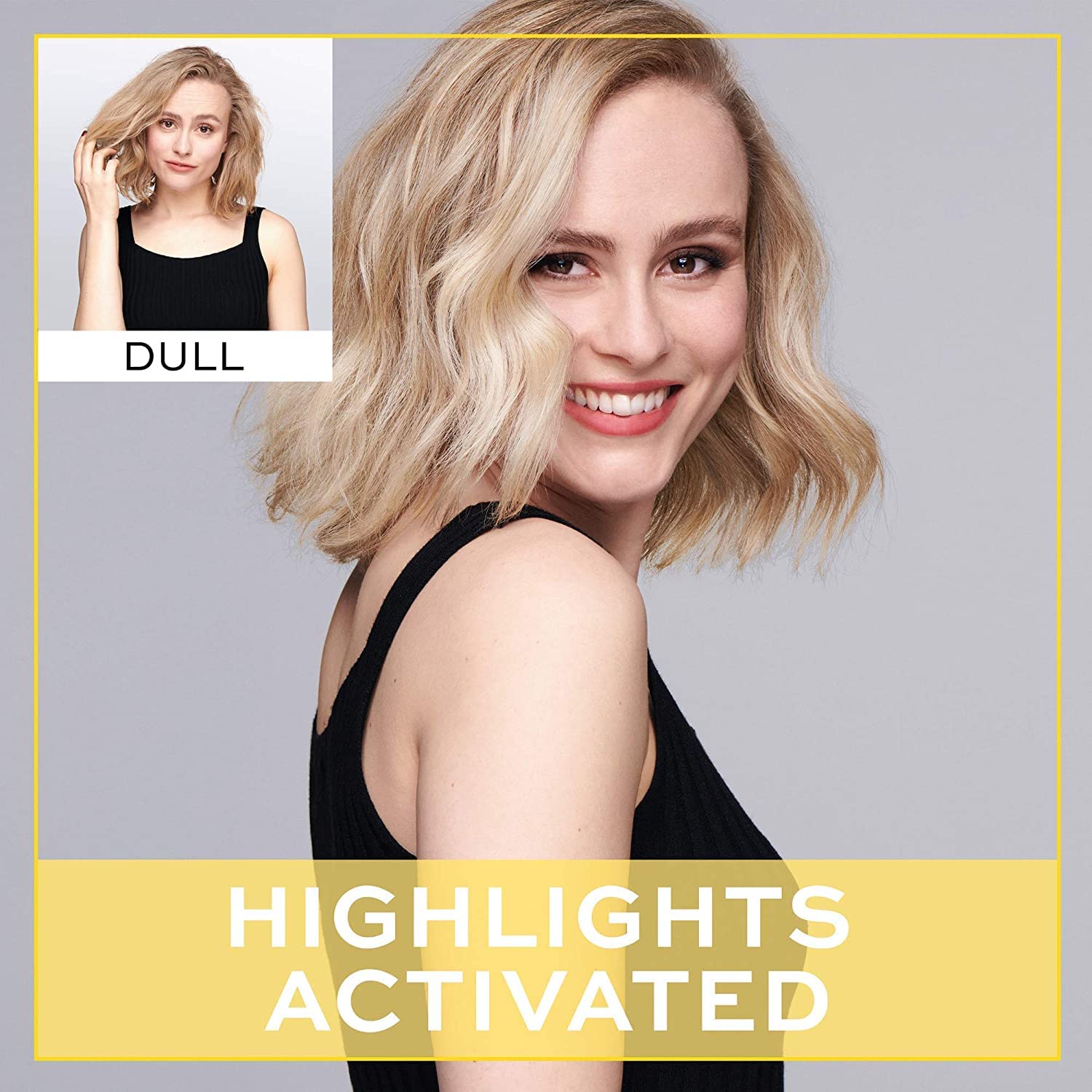 Acondicionador John Frieda Sheer Blonde, textura cremosa para cabello suave y brillante.
