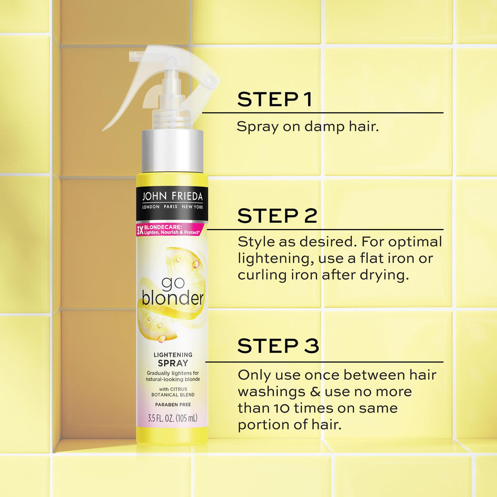 Envase reciclado de John Frieda con 50% material reutilizado.
