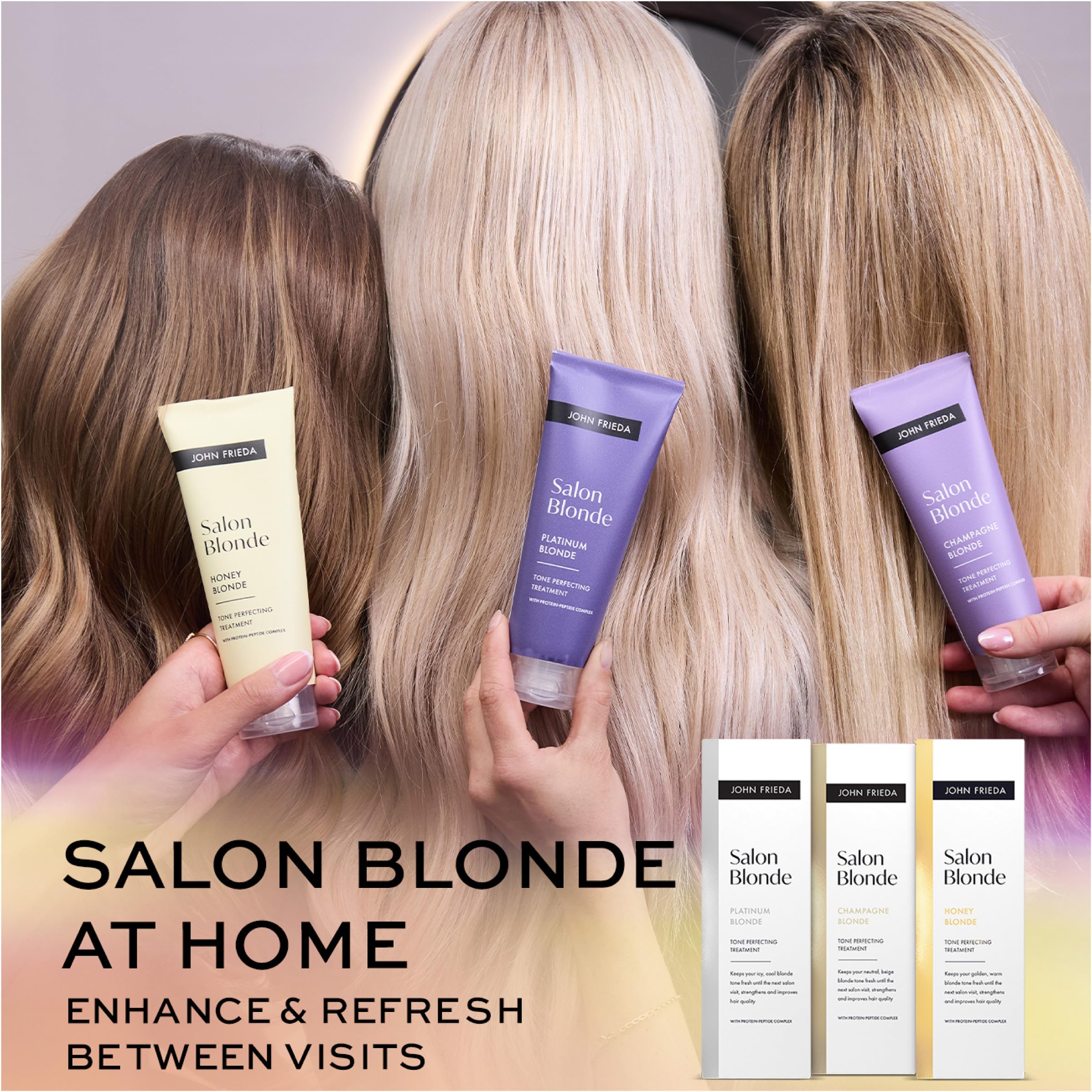 Envase vegano de John Frieda, sin silicona, amoníaco ni peróxido