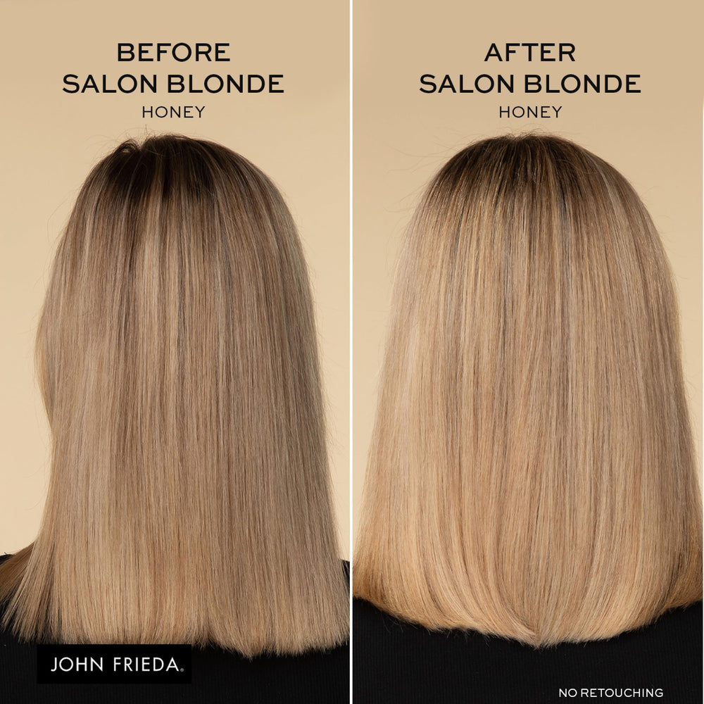 Porción del tonificador de rubio en la palma para aplicar en cabello