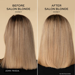 Porción del tonificador de rubio en la palma para aplicar en cabello