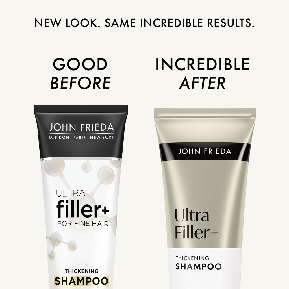 John Frieda ULTRAfiller+ etiqueta destacada comunica calidad para cuidado capilar