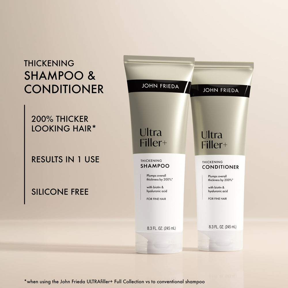 John Frieda ULTRAfiller+ Etiqueta frontal: diseño claro y marca confiable.