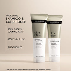 John Frieda ULTRAfiller+ Etiqueta frontal: diseño claro y marca confiable.