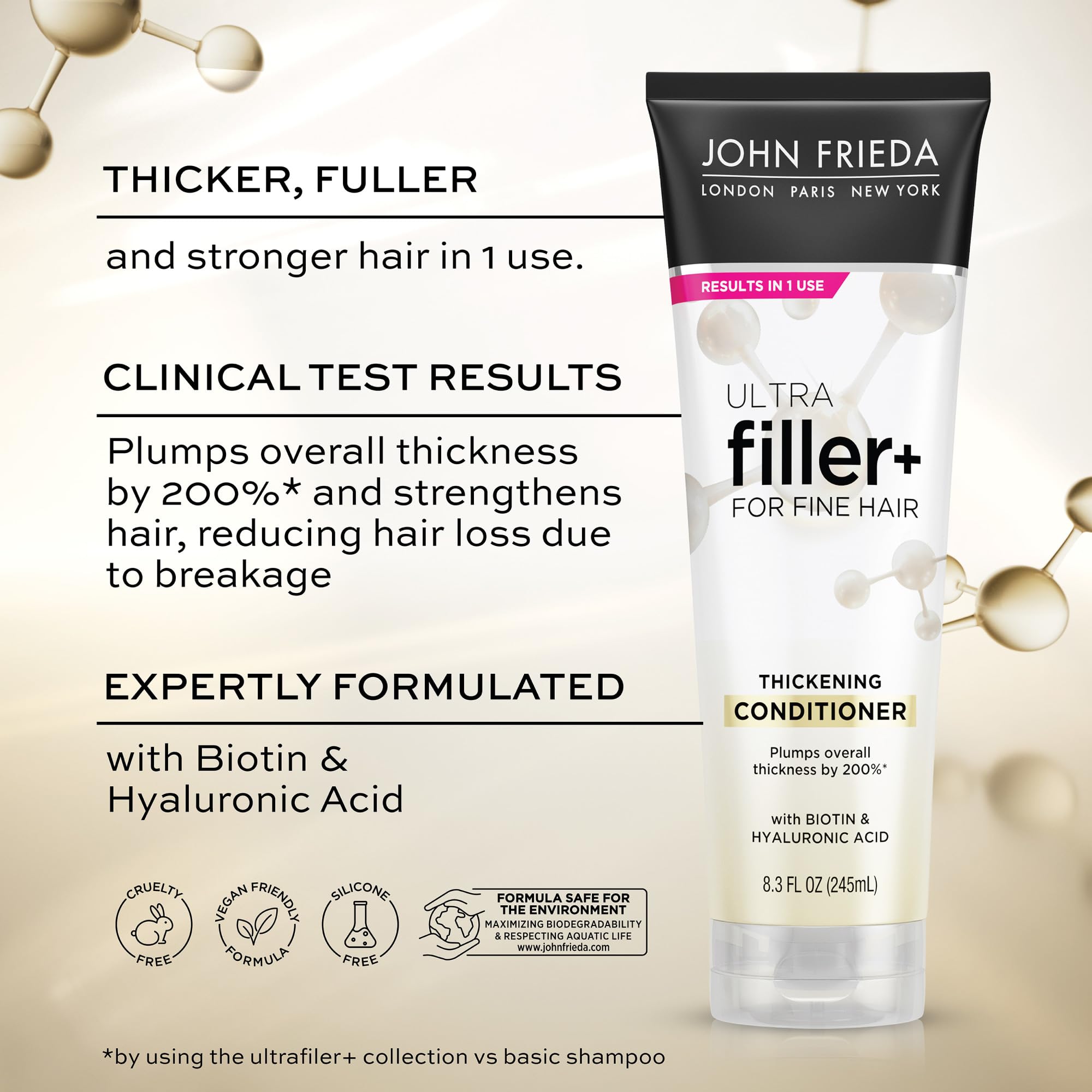 John Frieda ULTRAfiller+ textura del cabello más gruesa tras uso