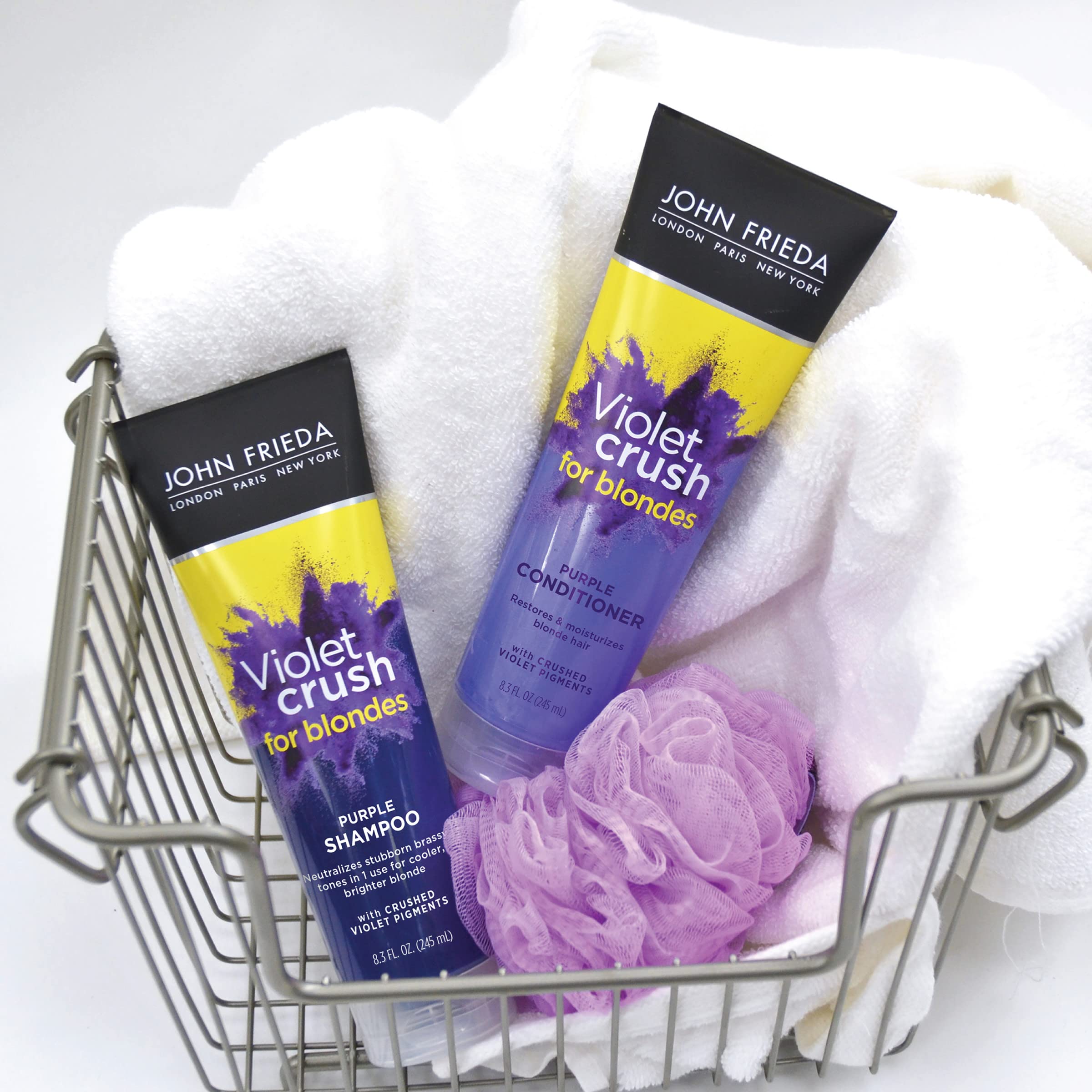 John Frieda Violet Crush champú cabello rubio más resplandeciente tras el lavado