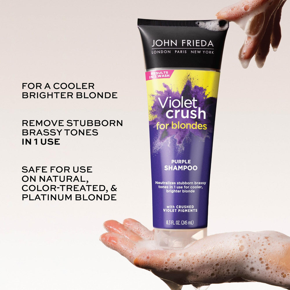Aplicación rápida de Violet Crush para rubio más frío y brillante.