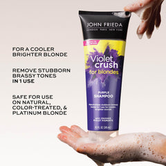 Aplicación rápida de Violet Crush para rubio más frío y brillante.