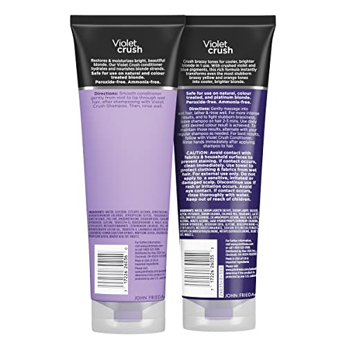 John Frieda Violet Crush detalle de empaque y uso recomendado