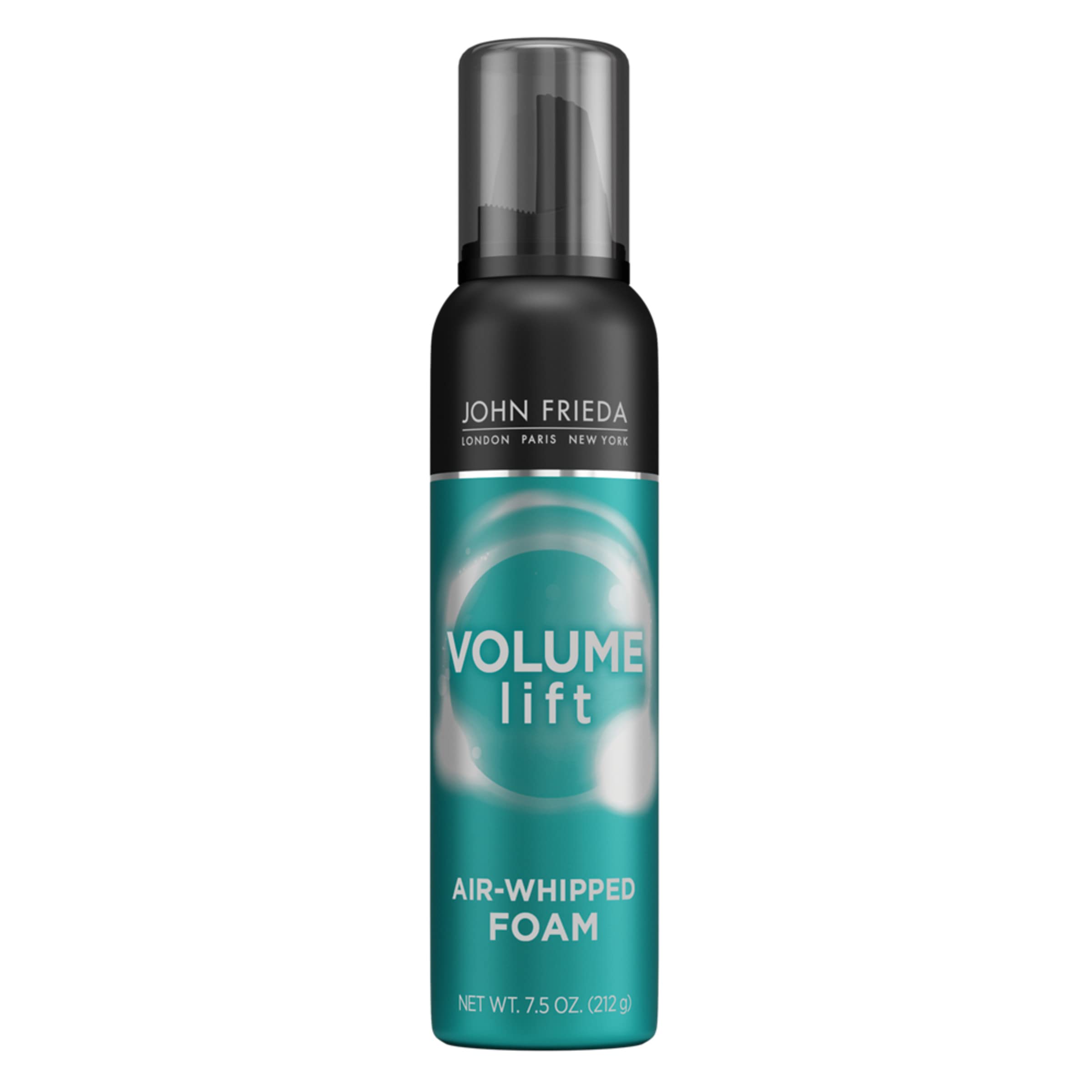 John Frieda Volume Lift espuma de aire: botella visible, añade volumen ligero para cabello fino.