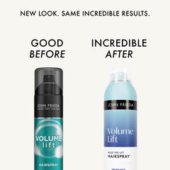 Aplicación rápida y uniforme de John Frieda Volume Lift para un acabado voluminoso.