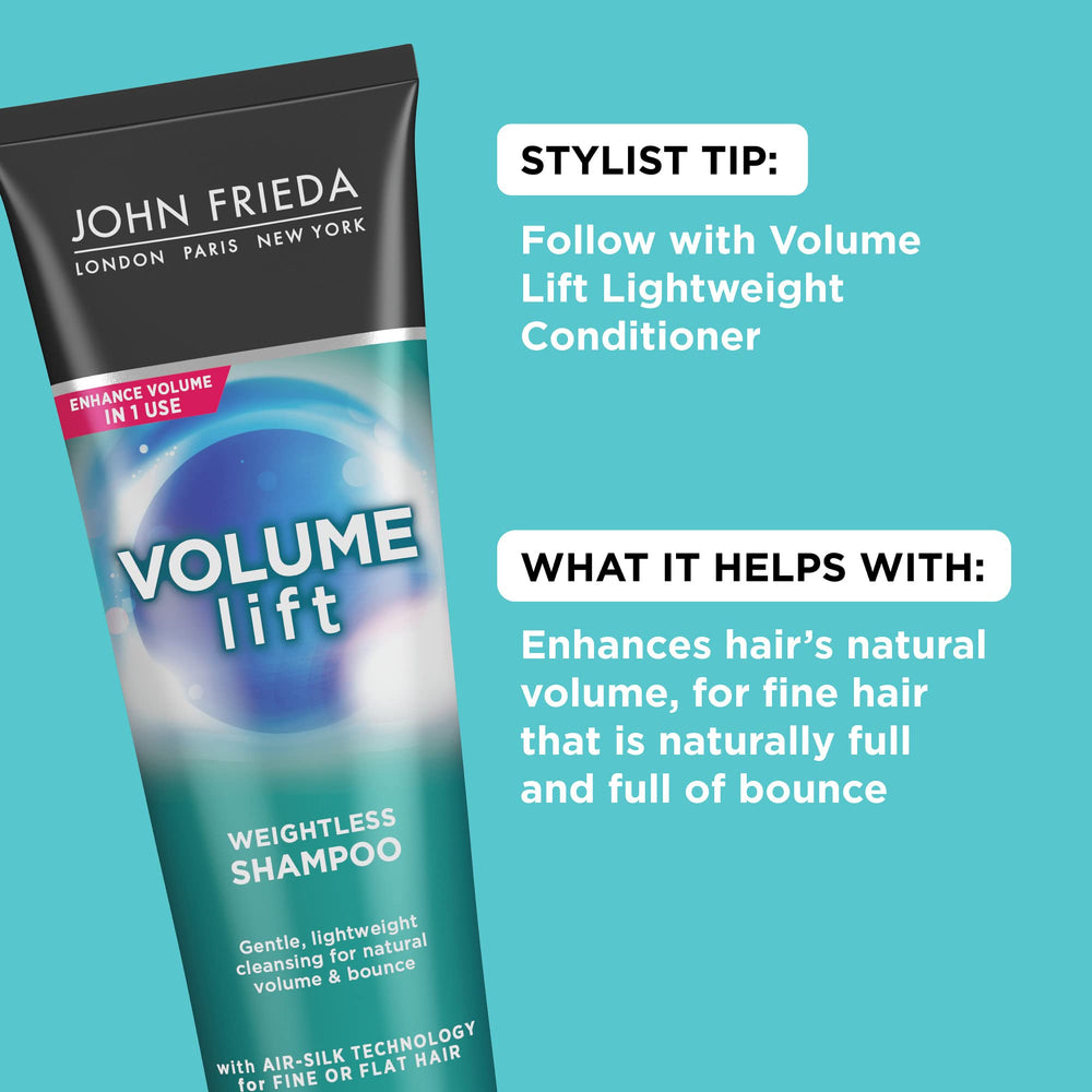 John Frieda Volume Lift Shampoo bottle back view emphasizing color-safe formula