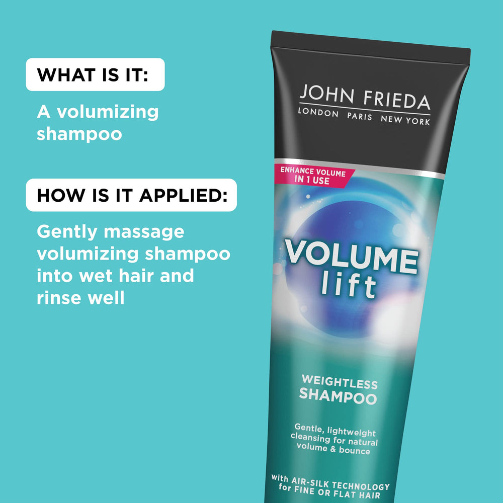 John Frieda Volume Lift Shampoo lather close-up demonstrating gentle cleansing