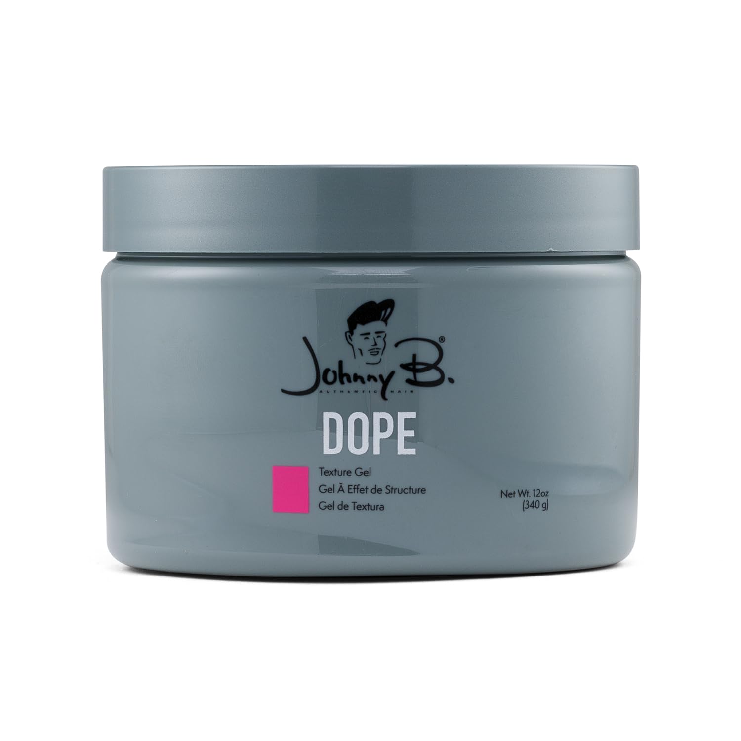 Johnny B. Dope Texture Gel bottle front for flexible hold.