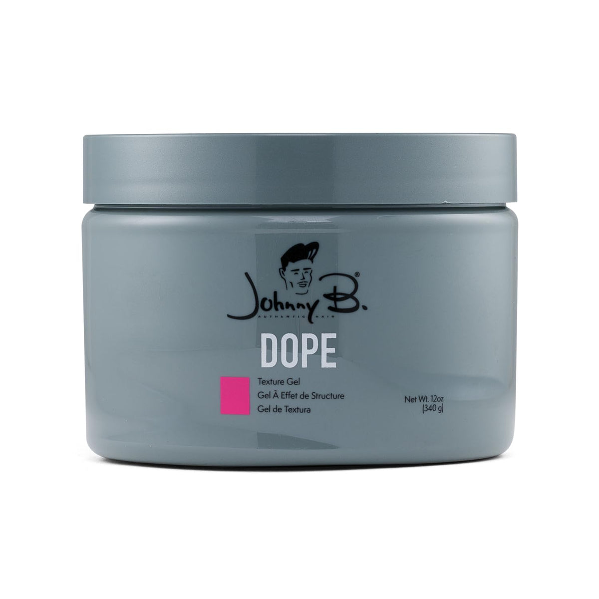 Johnny B. Dope Texture Gel bottle front for flexible hold.