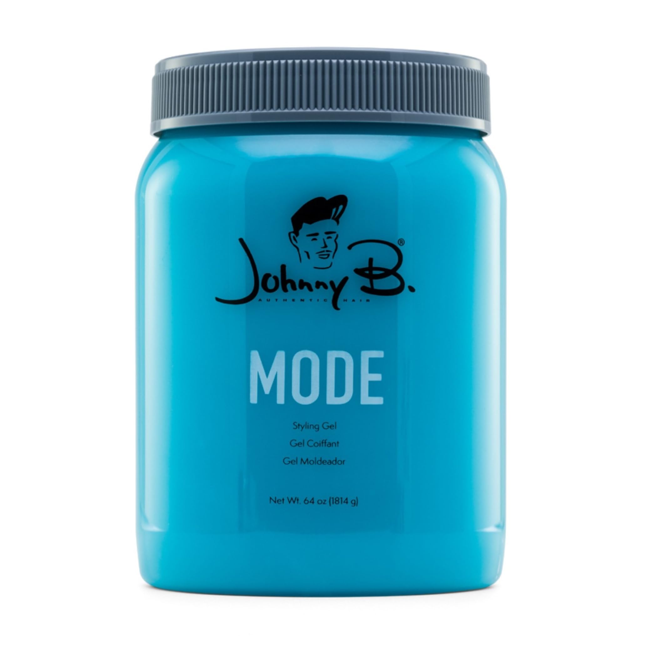 JOHNNY B. Mode bottle label detail showing thick formula for medium to thick hair