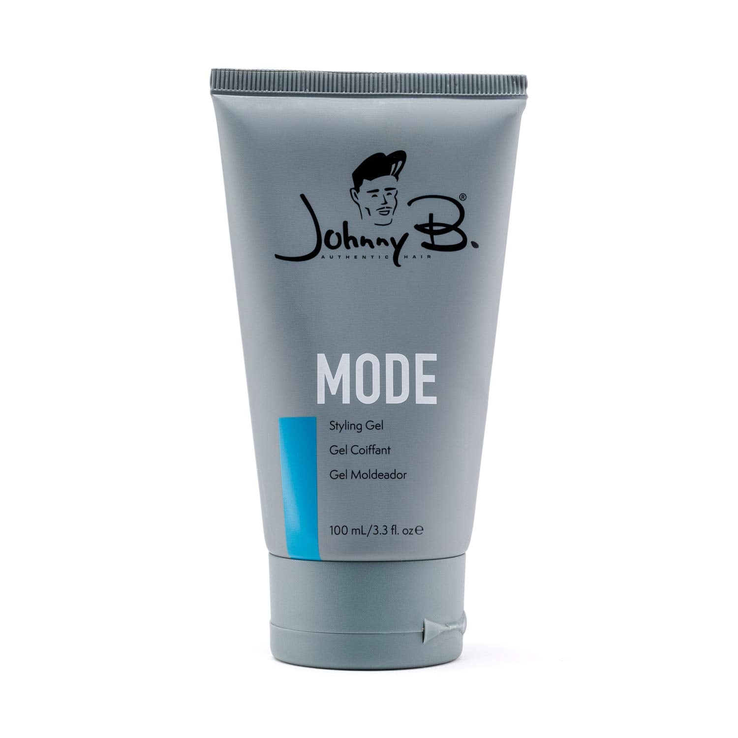 JOHNNY B. Mode gel de peinado, frente del envase, fijación fuerte sin alcohol