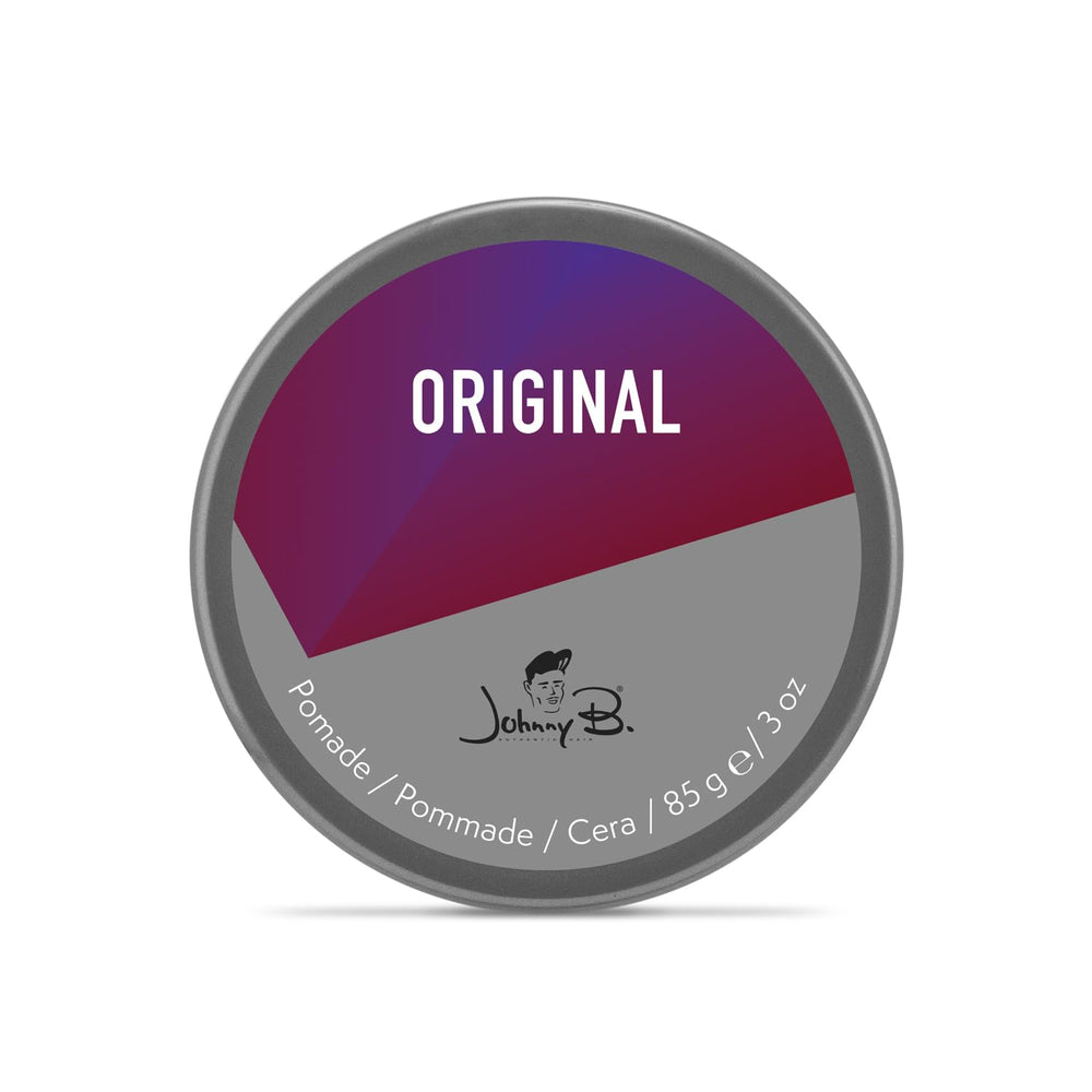 JOHNNY B. Original Pomade brillo intenso, cabello con acabado resplandeciente.