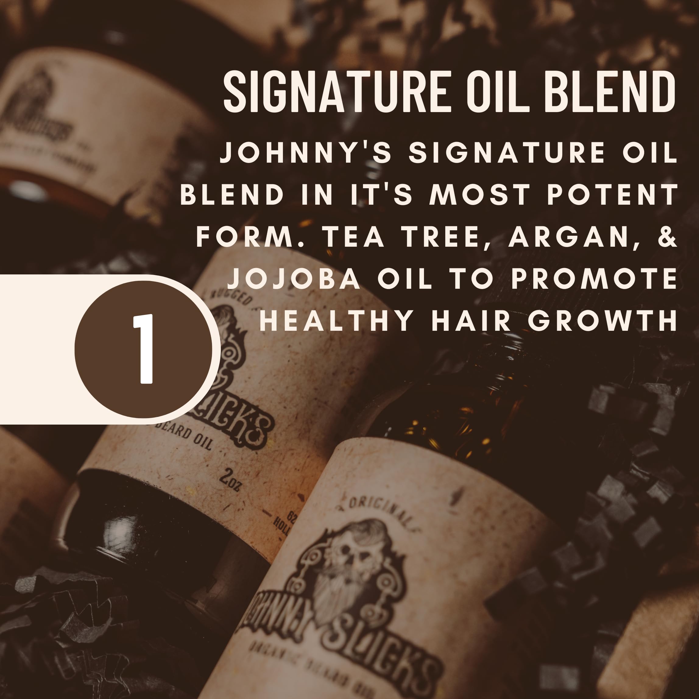 Johnny Slicks oil on hands and comb after application signals grooming finish