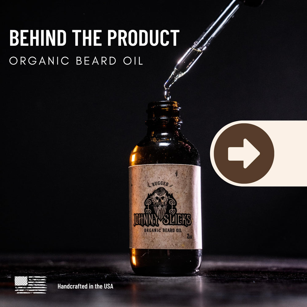 Johnny Slicks beard oil palm application for easy massaging into beard