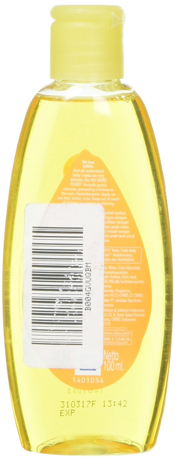 Champú para bebé Johnson & Johnson, cabello suave y brillante tras el enjuague.