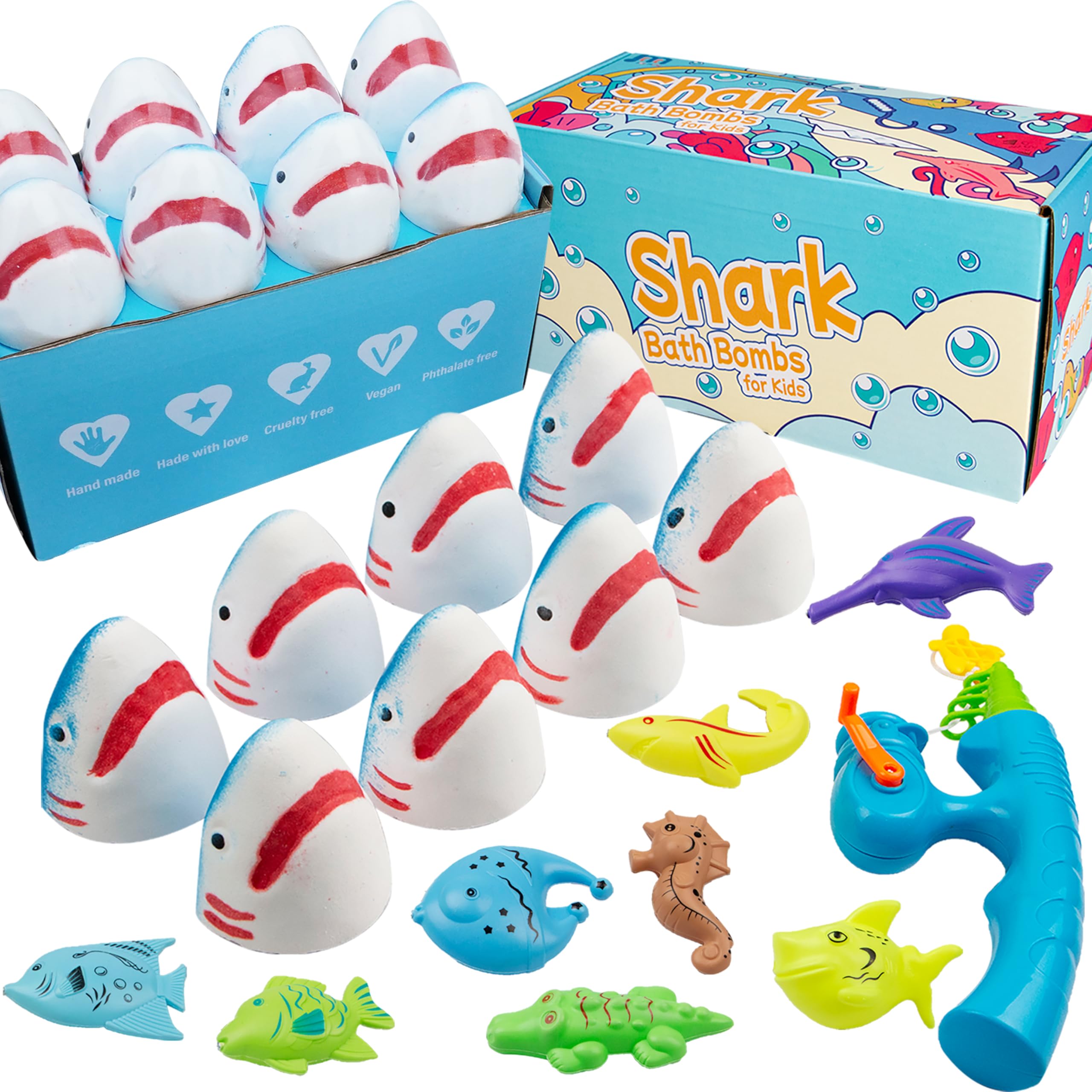 Bomba de tiburón JOI MEW para baño con colores y burbujas
