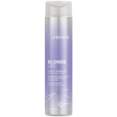 Joico Blonde Life Violet Shampoo bottle shows sleek design and brassy-tone neutralizing potential