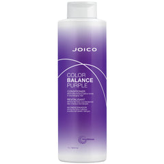 Joico Color Balance Purple Conditioner bottle neutralizes brass while hydrating hair.