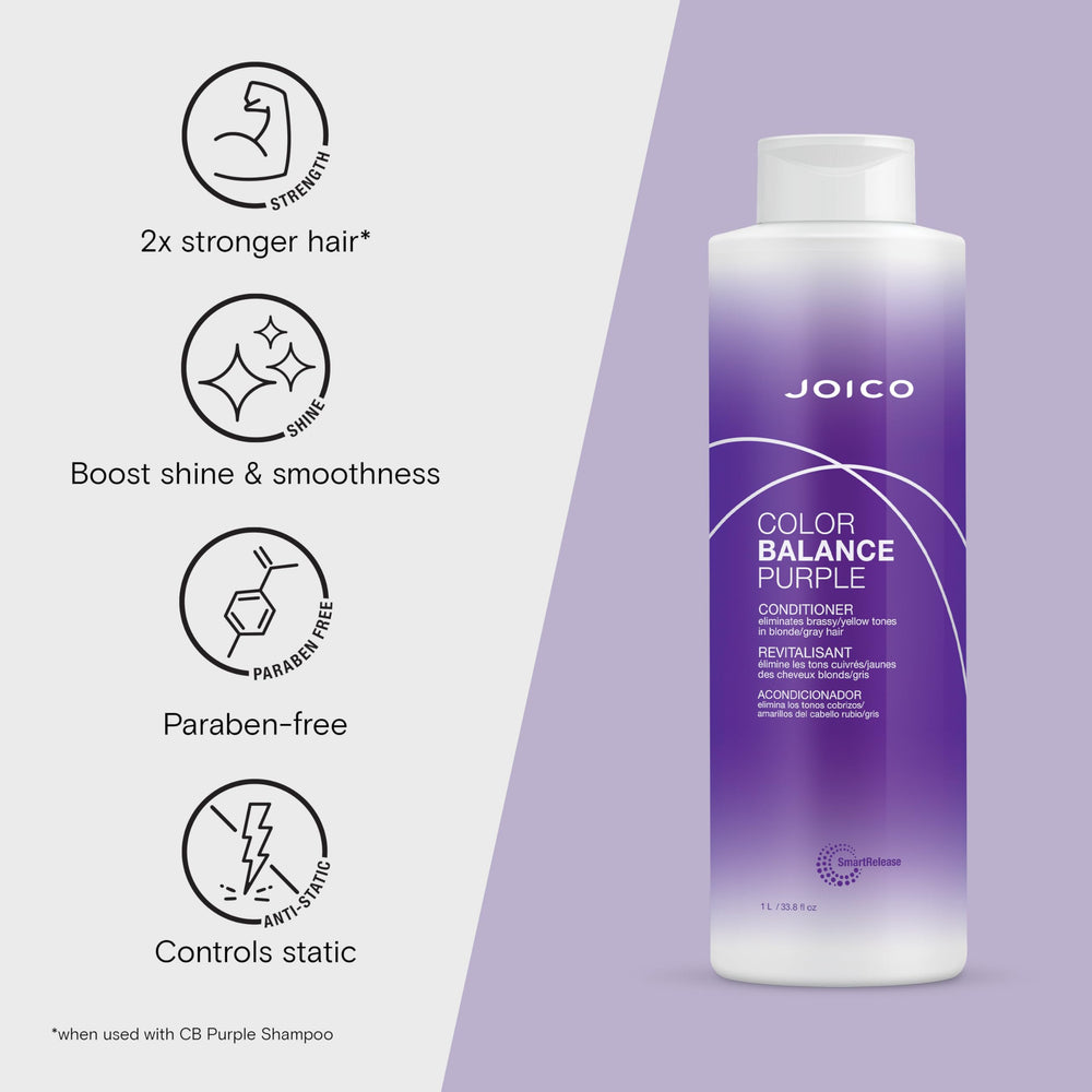 Joico Color Balance Purple Conditioner lather helps detangle and smooth strands.