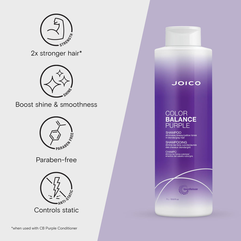 Joico Color Balance Purple Shampoo foamy lather ready to cleanse color treated hair.