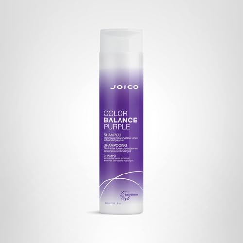 Joico Color Balance Purple Shampoo shine close-up demonstrates cool-toned vibrancy.