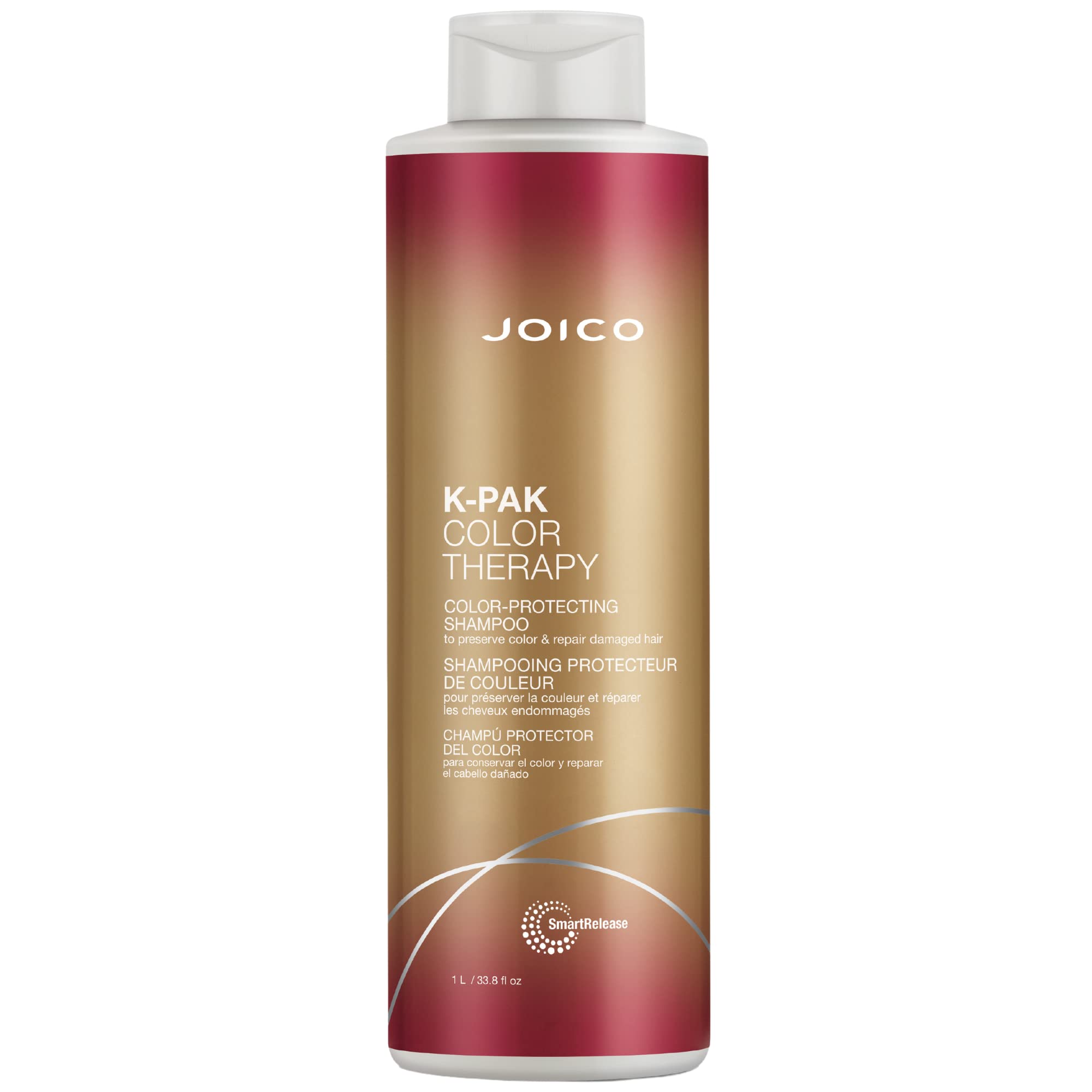 Joico Color Therapy bottle front emphasizes color protection benefits.