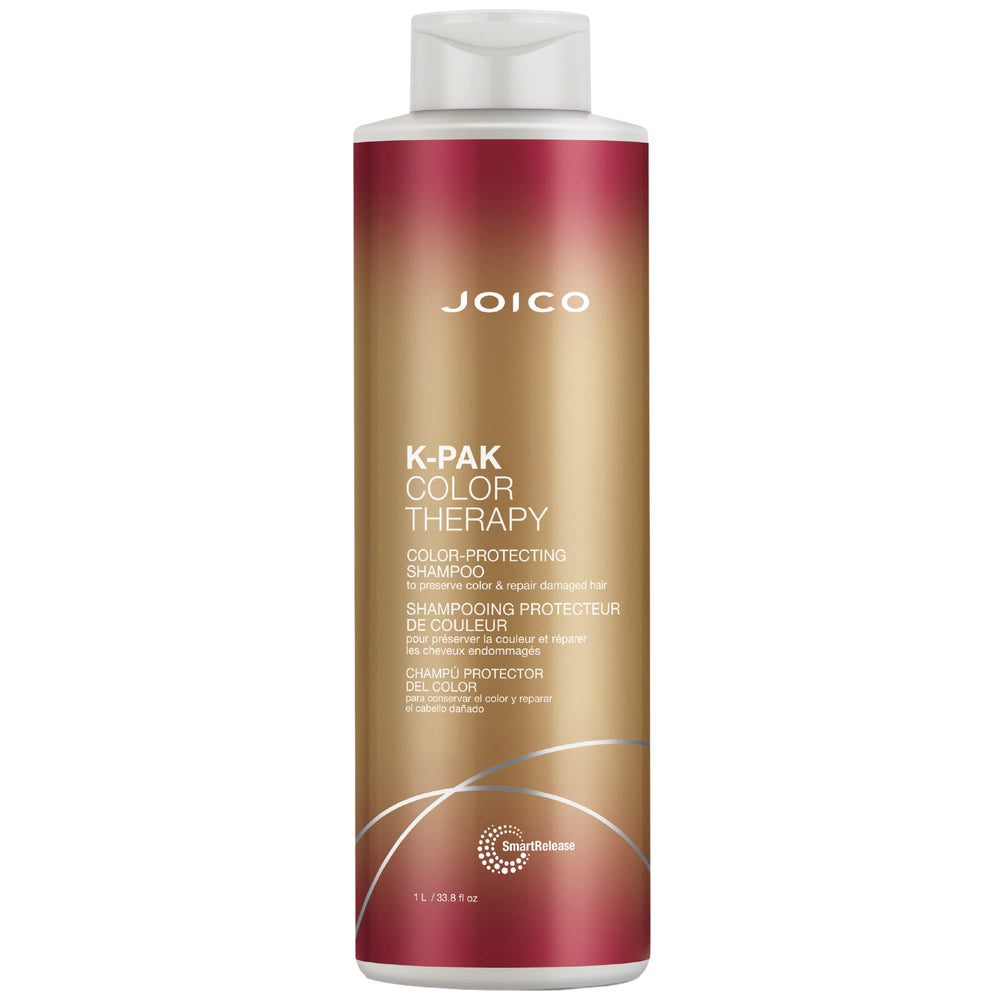 Joico Color Therapy bottle front emphasizes color protection benefits.